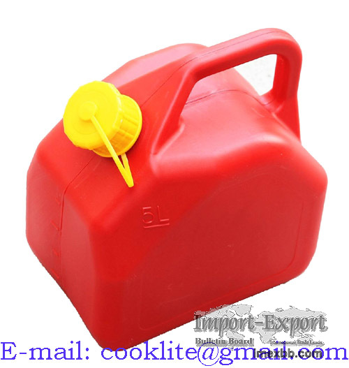 Benzinekan Rood Plastic / Kunststof Benzine Jerrycan Met Tuit 5L