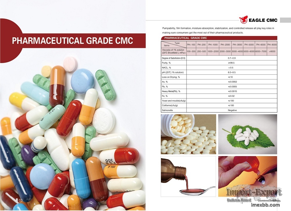 Pharmaceutical Grade Sodium CMC, Carboxymethyl Cellulose