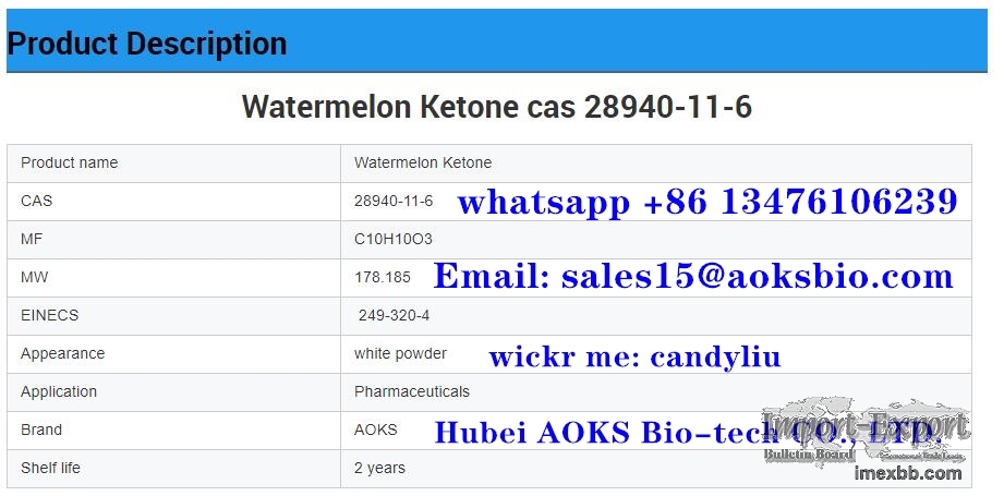 AOKS factory supply watermelon ketone cas 28940-11-6,sales15@aoksbio.com