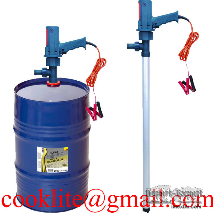 Pompa travaso gasolio olio a batteria per fusto e barile DC 12V - 24V