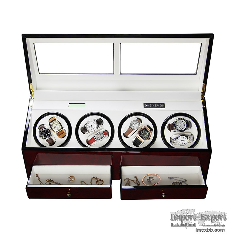 8 Slots Automatic Motor Wooden Watch Winder   Automatic Watch Winder