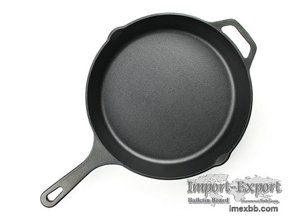 Hot sale 12 inch Cast Iron Skillet Fry Pan, wholesale cast iron cookware, p