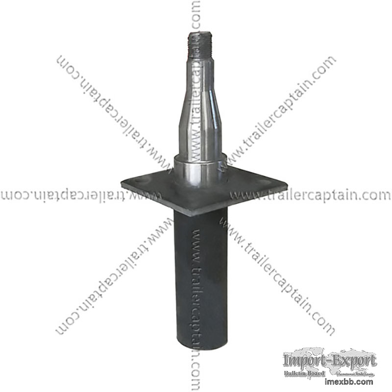 Trailer stub axle spindle with flange for drum brake assembly