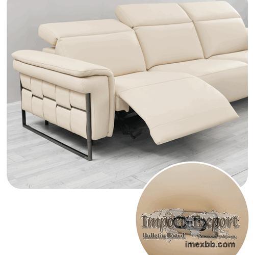 Italian Minimalist First Layer Cowhide Contact Surface Leather Sofa Unique 