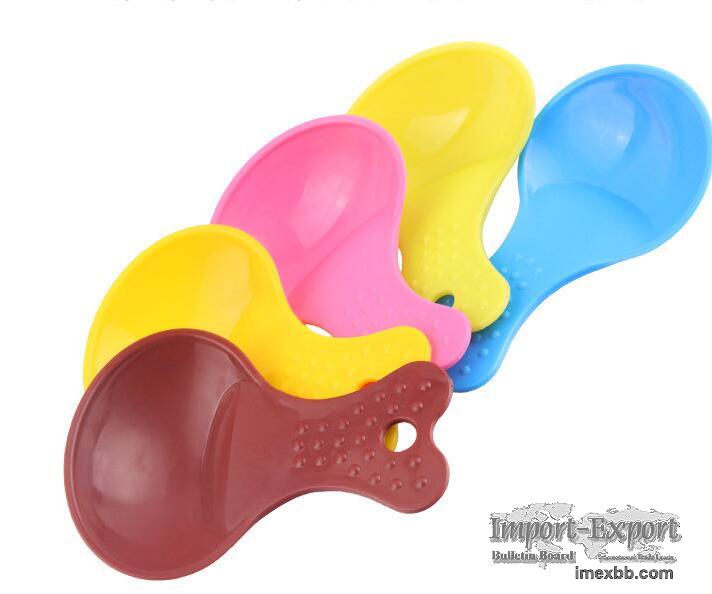 Colorful plastic dog pet food spoon