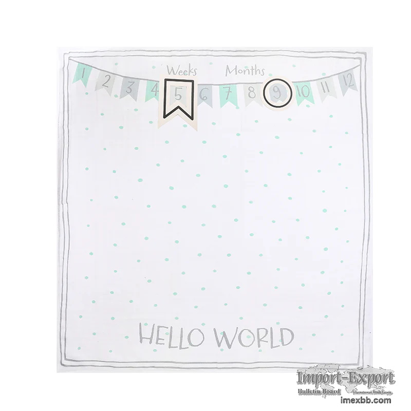 PurePetali Swaddle Square Blanket - Hello World Blanket