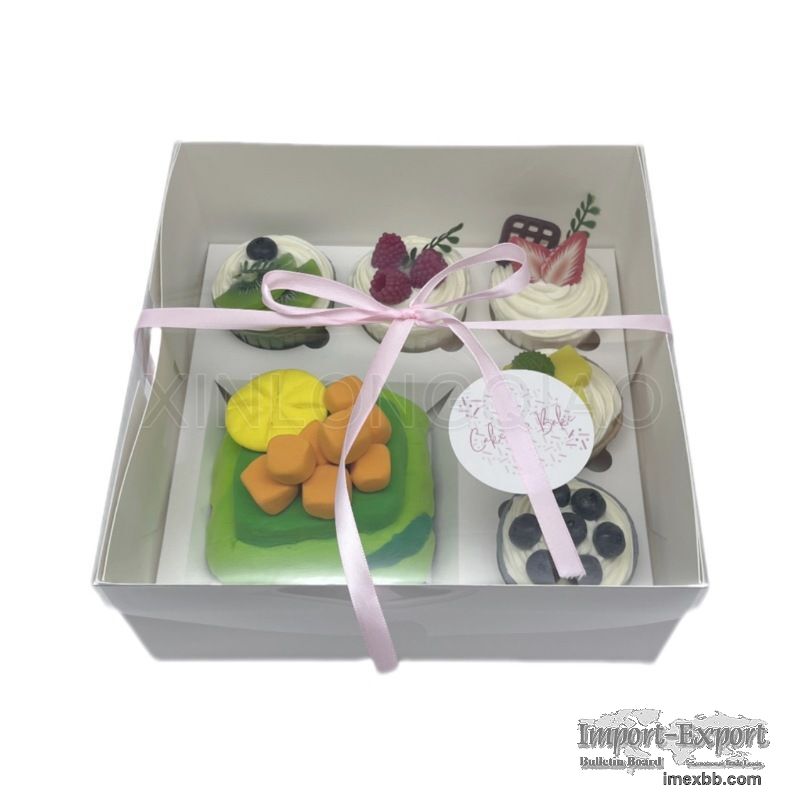 New Design Cardboard Cake Box With PET Transparent Lid