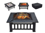 Multifunctional Outdoor 32 inch Square Metal Fire Pit Table