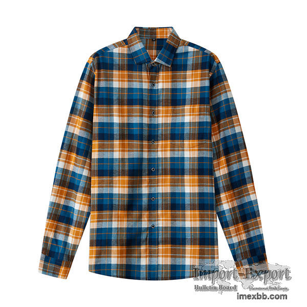 Long Sleeve Plaid Flannel Casual Shirts