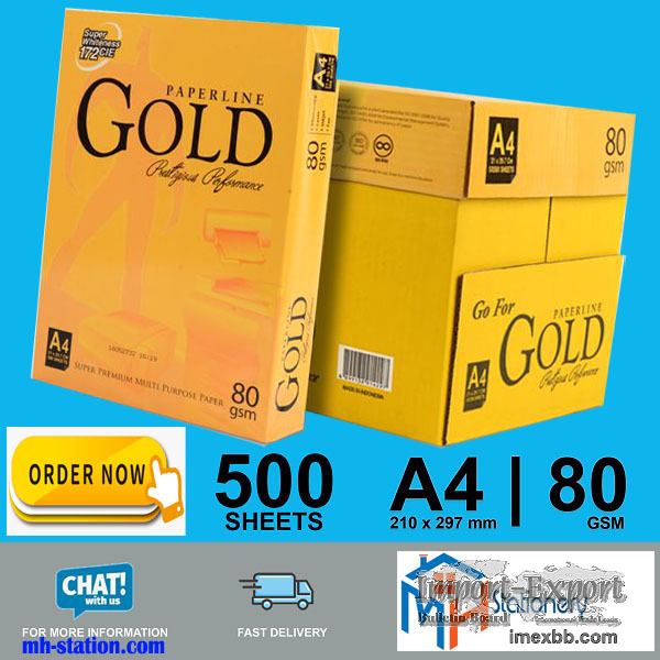 Paperline gold A4 copy paper 80 gsm ($ 0.60)