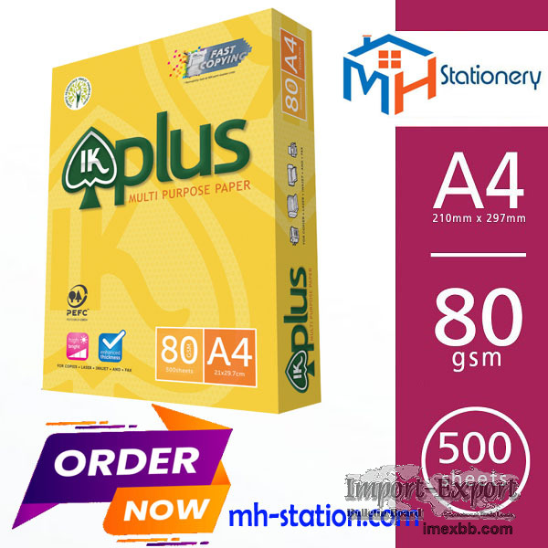 IK Plus copy paper A4 80 gsm ($ 0.50)