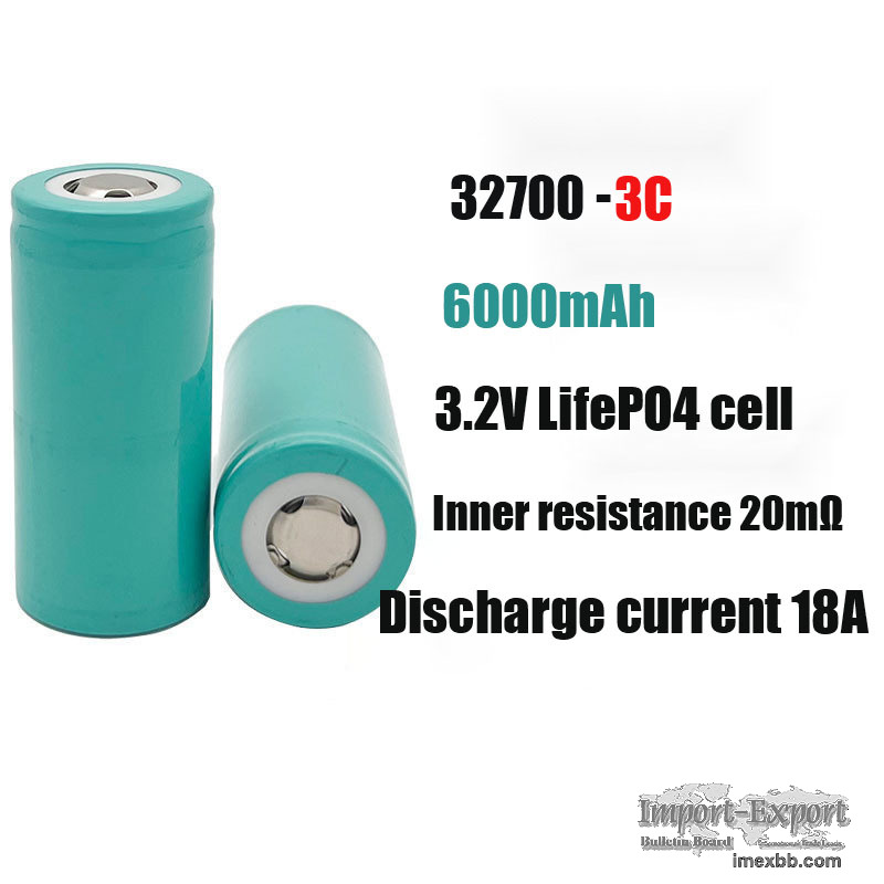 32700 6000mAH 3.2V 6.0Ah cylindrical 3C lifepo4 battery cell