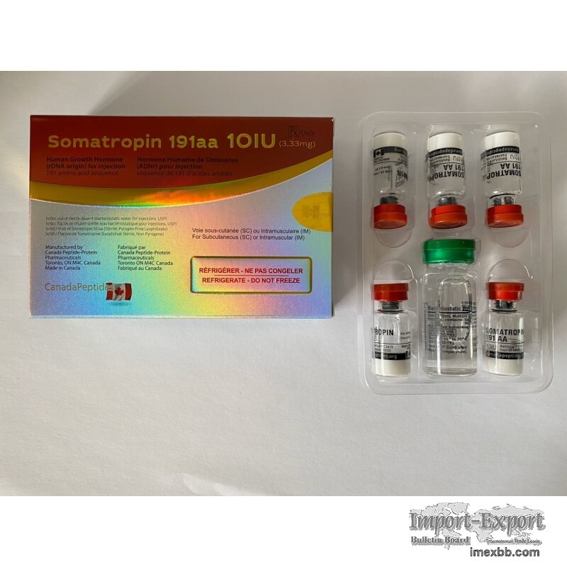 CANADA PEPTIDES SOMATROPIN 191AA HUMAN GROWTH HORMONE INJECTION