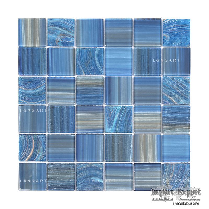 Blue Glass Pool Tiles