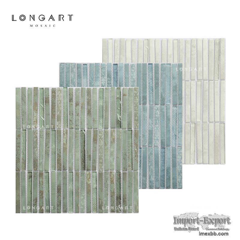 Inkjet Bamboo Glass Mosaic Tile