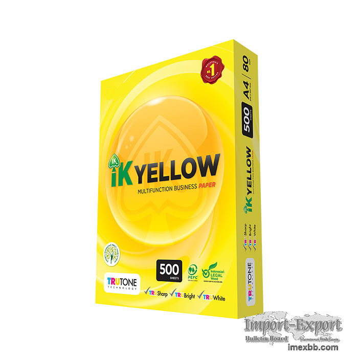 IK Yellow A4 80 gsm copy paper ready stock order