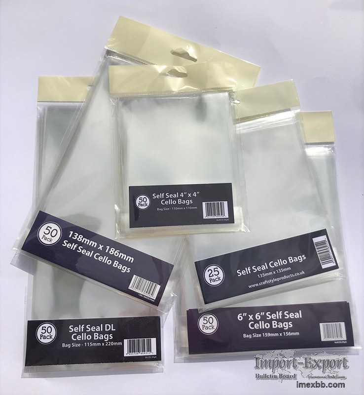 factory price self seal clear Cellophane bags