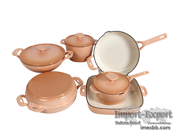 Enamel 6-Piece Cast Iron Pots and Pans Set Manufacturer