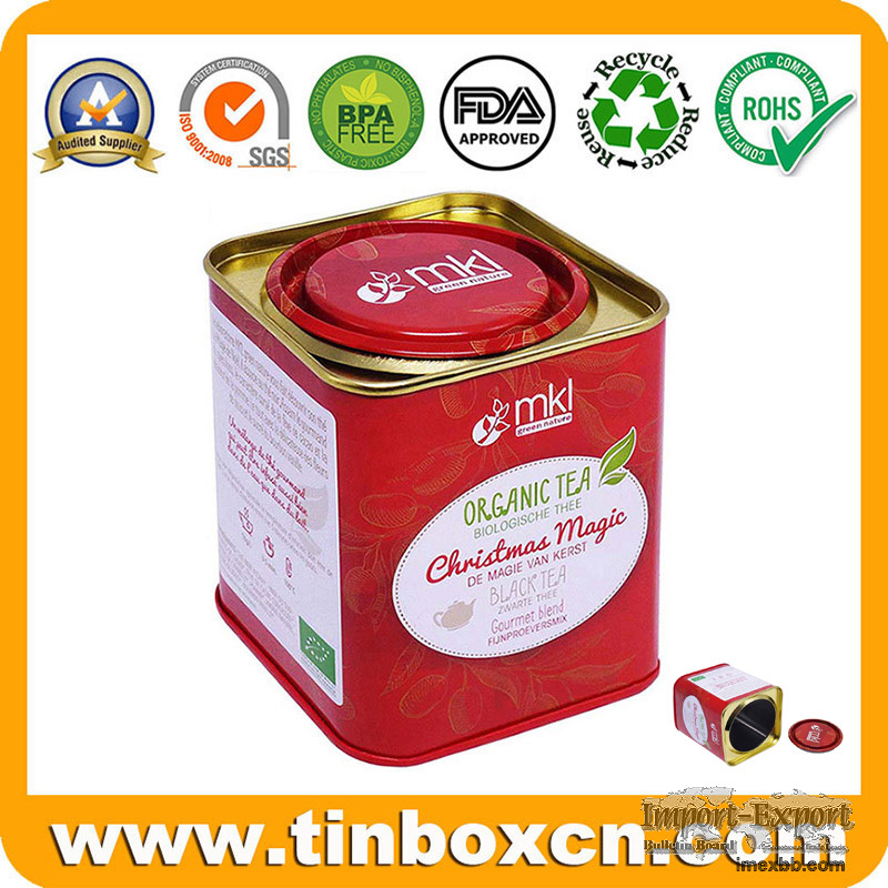 Custom Tea Tin Can Box Container Canister Caddy With Printing For Wholesale