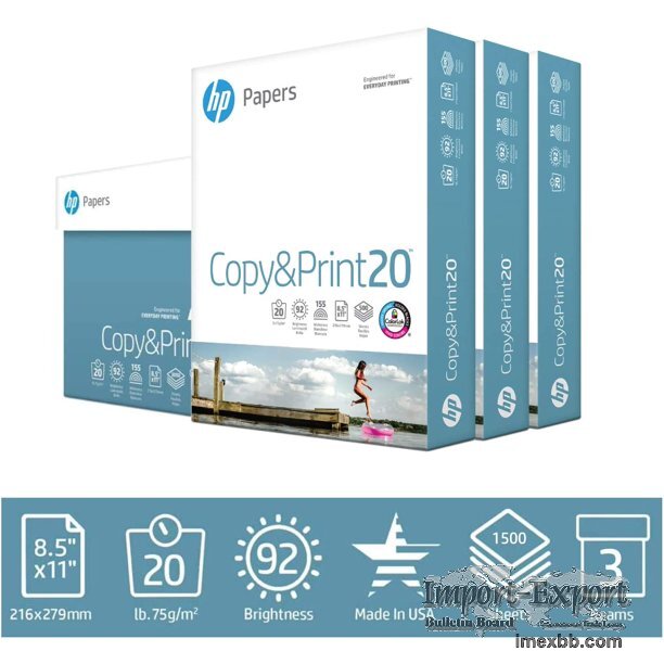 HP Multipurpose Copy Printer Paper, 8.5" x 11", 20lb $0.81/ream