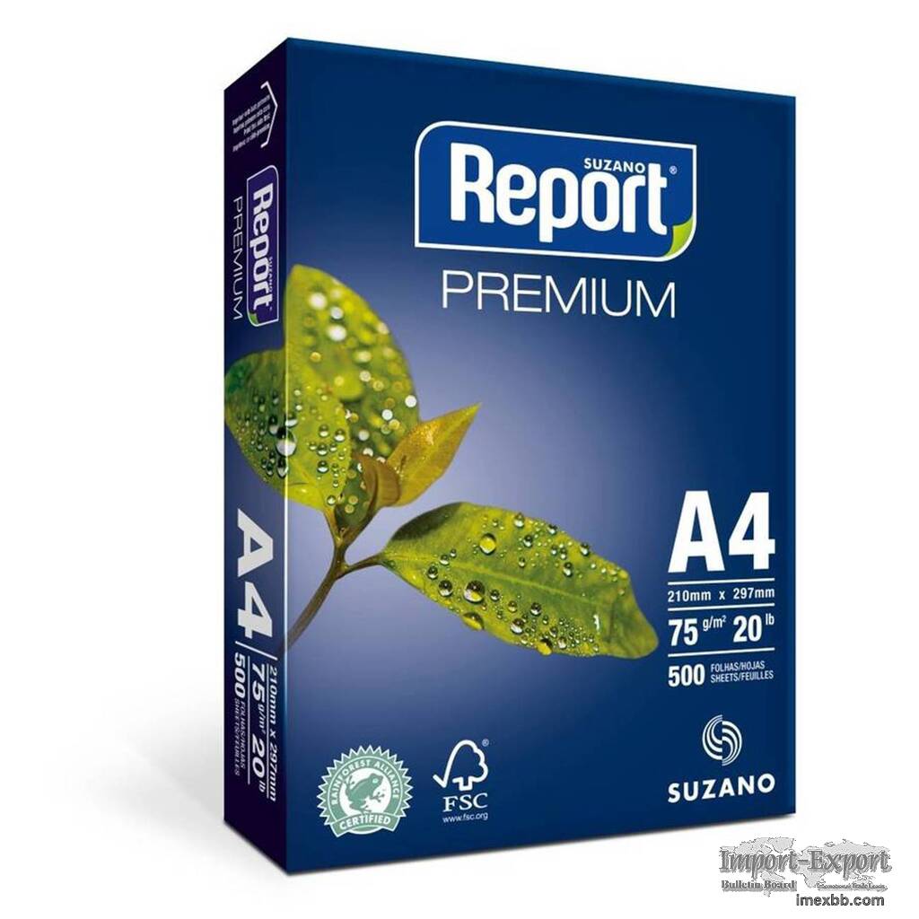 Copy Printer Paper 20 lb, 75gr 0.81USD/ream, papel a4 para impresora