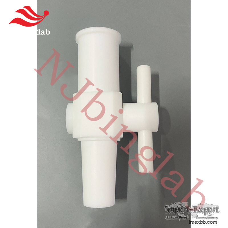 NJbinglab PTFE valve for flask, corrosion resistant