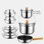 Camping Hiking Cookware Mess Kit Stainless Steel Pots and Pans