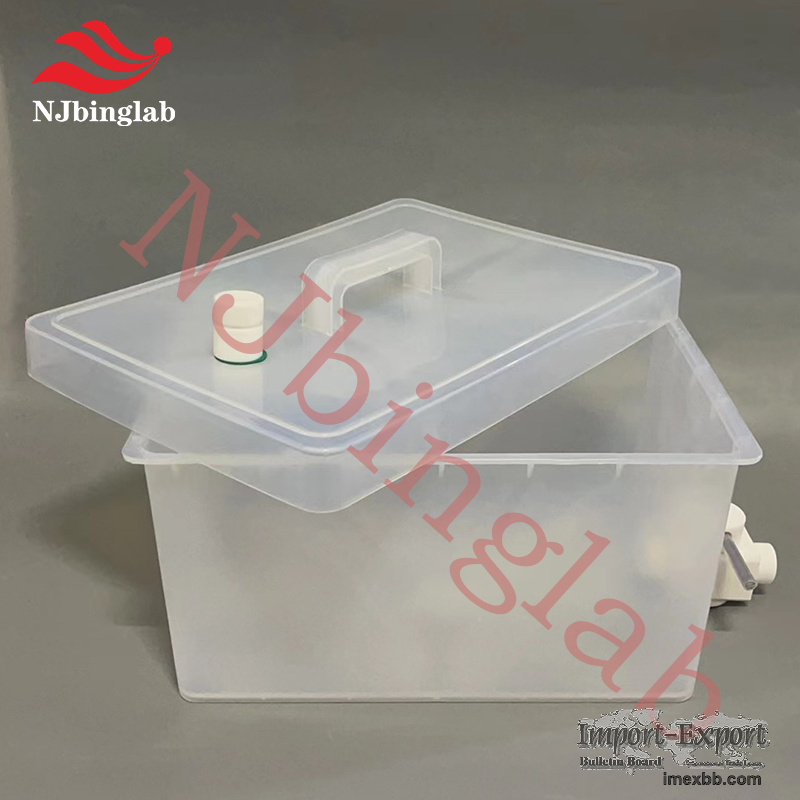 NJbinglab PTFE square reaction container with lid, 18L