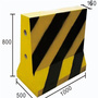 1000 * 800 * 500 yellow black traffic fence anti-collision cement pier