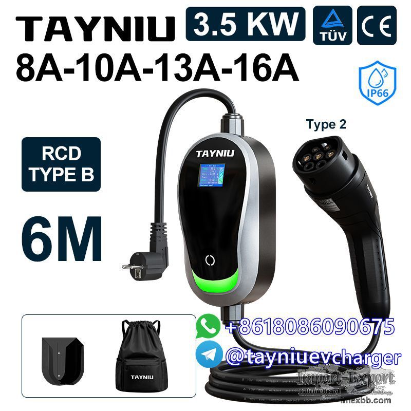 TAYNIU SmoothPro Electric Vehicle Charger Portable 7KW 3.5KW 32A 24A 16A 6M