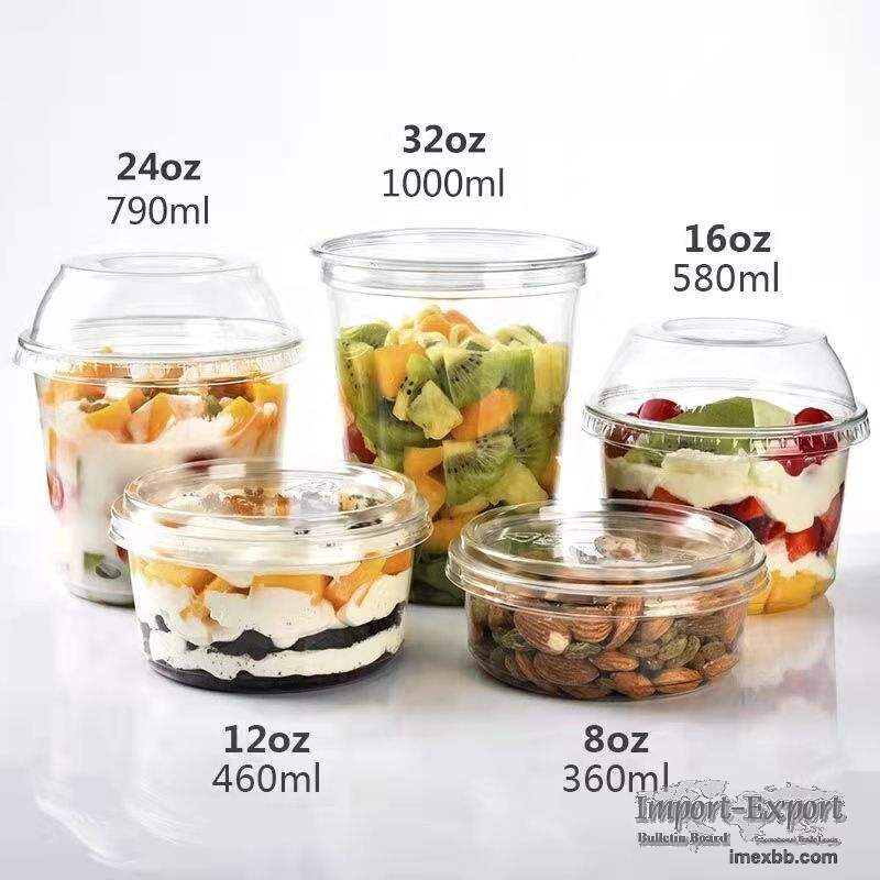 Wholesale 8oz 12oz 16oz 24oz 32ozwholesale Disposable clear Plastic bowl