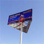 Two sided floor standing single column billboard