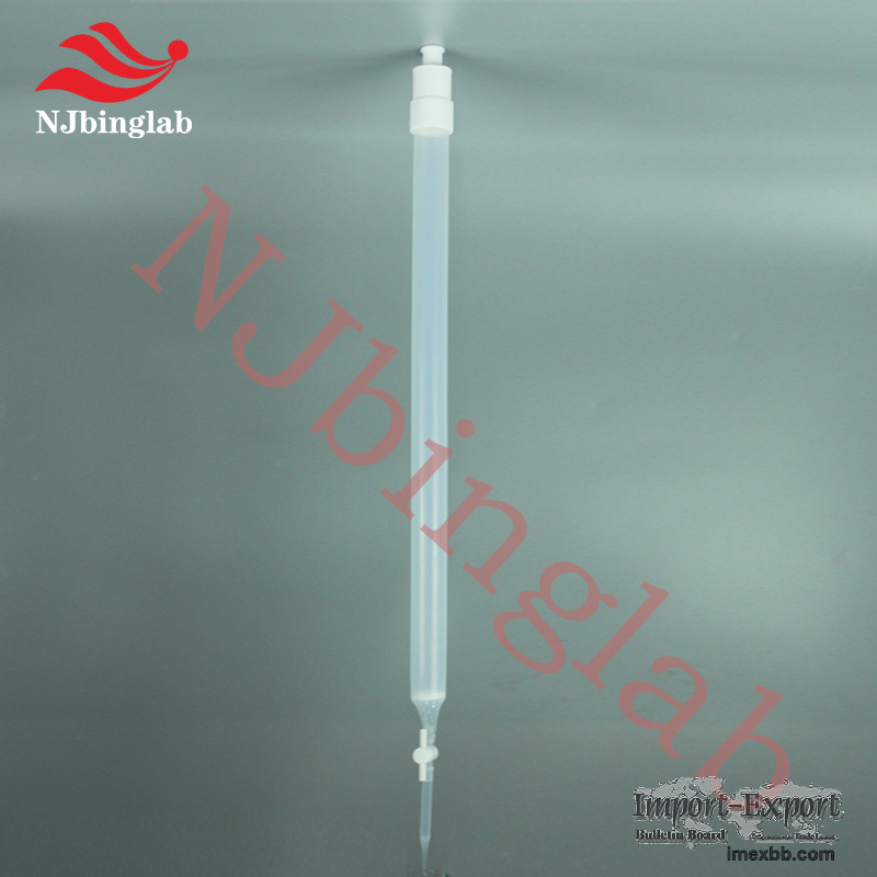 NJbinglab PFA chromatography column, made to order,with frit plate