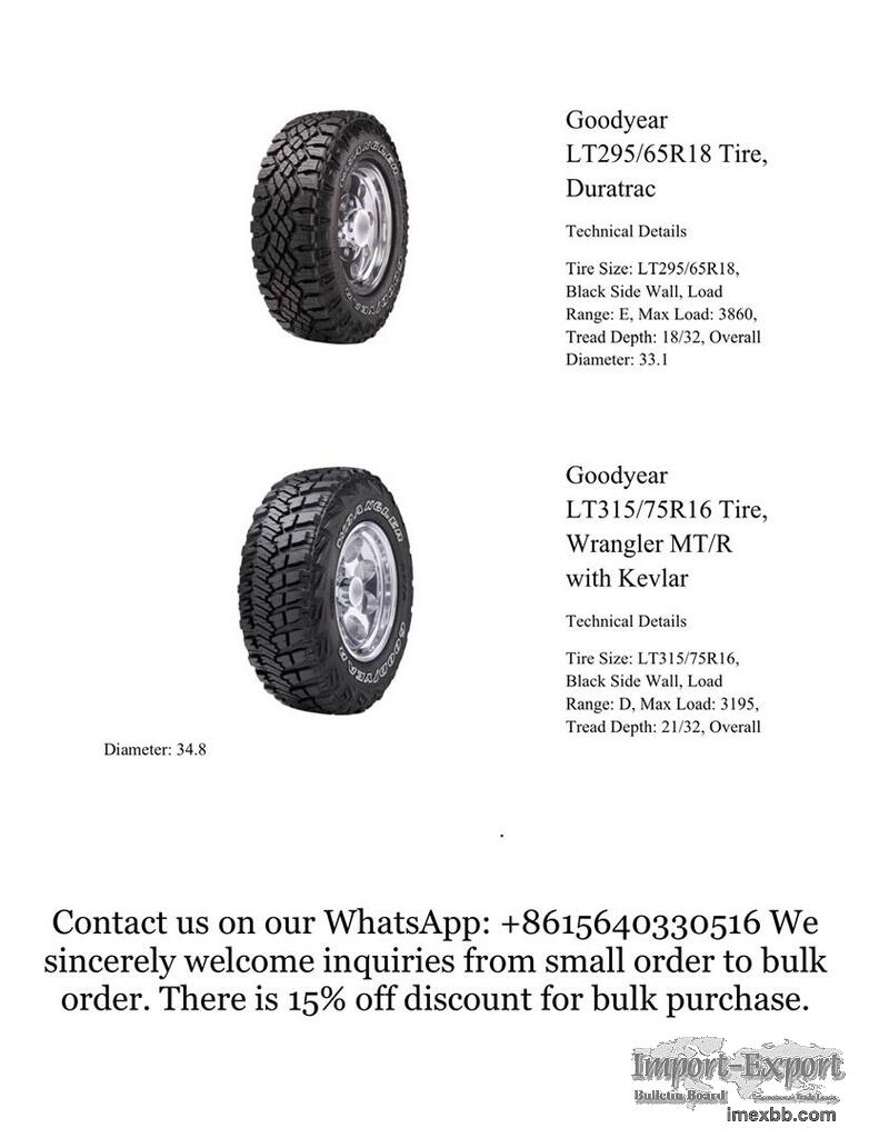 Goodyear LT315/75R16 Tire, Wrangler MT/R with Kevlar