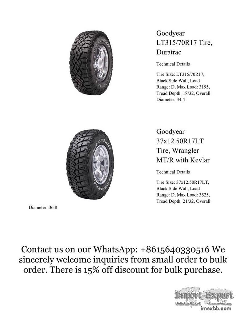 Goodyear LT315/70R17 Tire, Duratrac