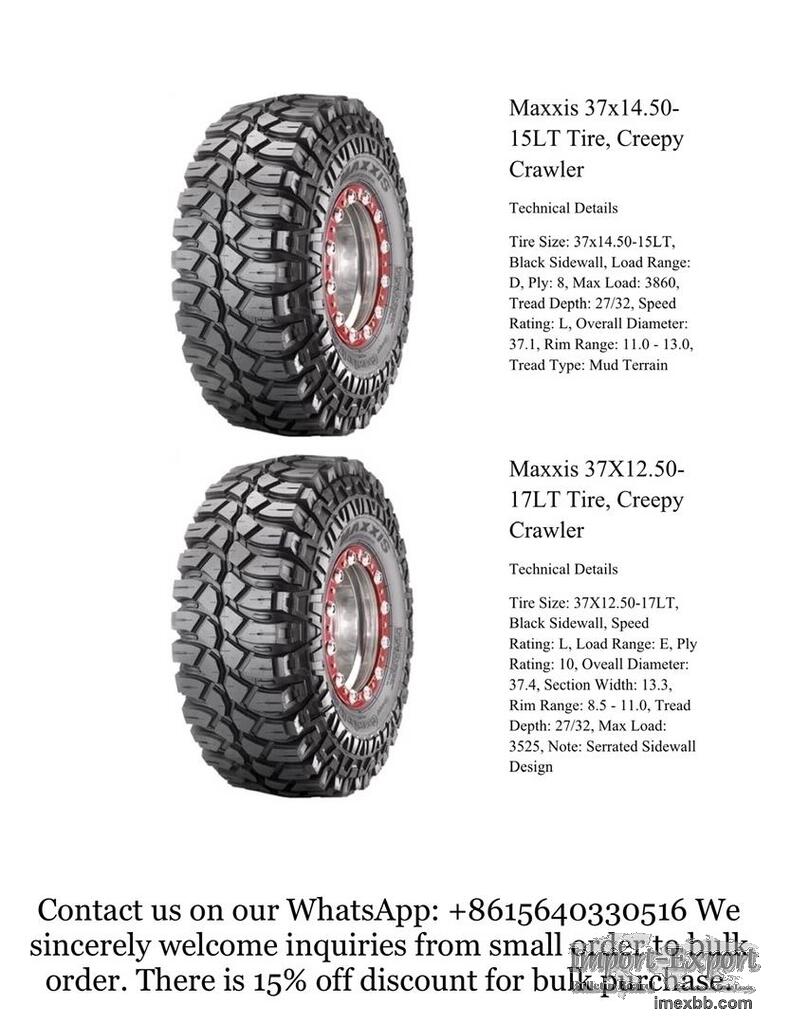 Maxxis 37x14.50-15LT Tire, Creepy Crawler 