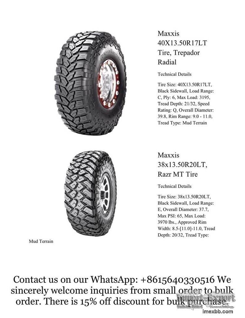 Maxxis 38x13.50R20LT, Razr MT Tire